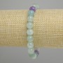 Fluorite bracelet smooth round bead, diameter 8mm ±, length 18cm ± stretch