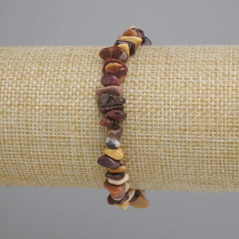 Jasper Mookait bracelet chips, diameter 6-10x2-5mm +/-, length 18cm +/- stretch