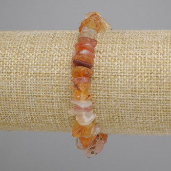 Bracelet Carnelian Chip, diameter 8-13x2-4mm +/-, length 18 cm +/- stretch