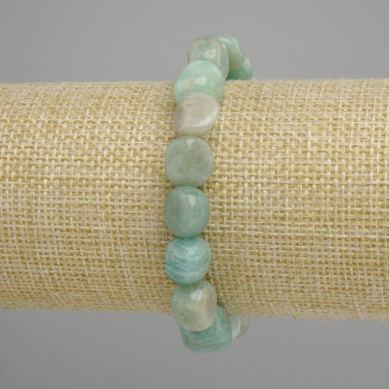 Amazonite bracelet tumbled, diameter 9.5–10.5×10–11 mm ±, length 18 cm ± stretch