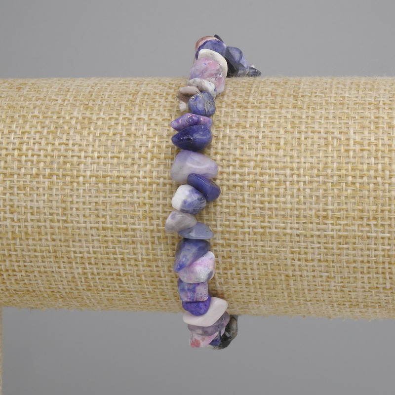 Sodalite bracelet (artificial) tumbled chips, diameter 7-10x2-6 mm +/-, length 18 cm +/- stretch