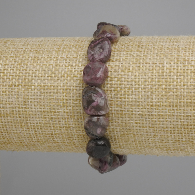 Tourmaline bracelet, tumbled, diameter 10-14x10-11mm +/-, length 18cm +/- stretch