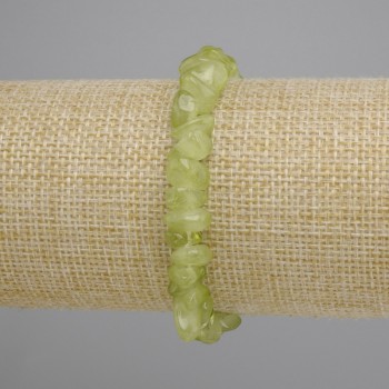 Bracelet Chrysoprase chips, diameter 6-11x2-6mm +/-, length 18cm +/- stretch