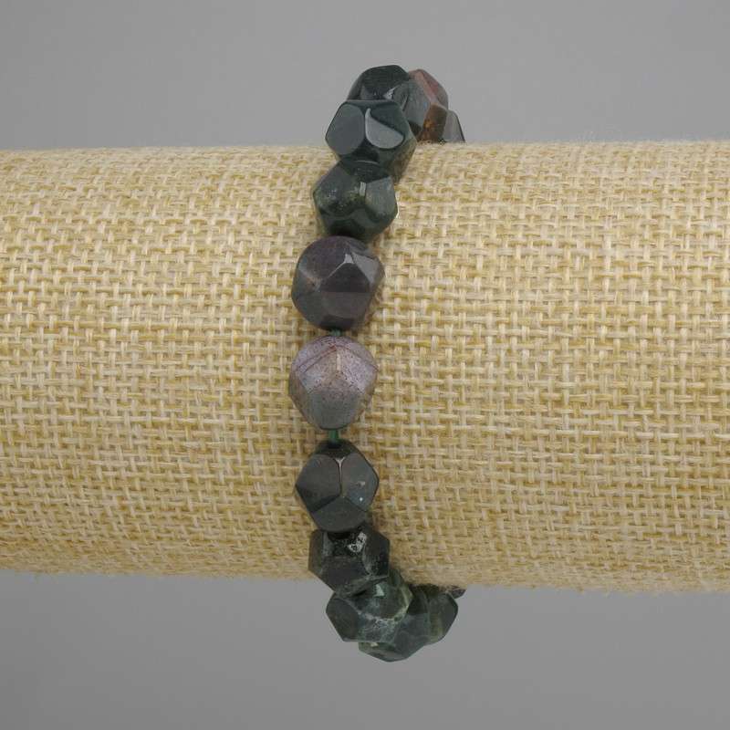 Bracelet Jasper multifaceted, diameter 10x9mm +- , length 18cm +- stretch