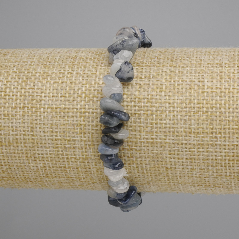 Bracelet Rutilated quartz Hair Quartz chips, diameter 7-10x1-3 mm +/-, length 18 cm +/- stretch