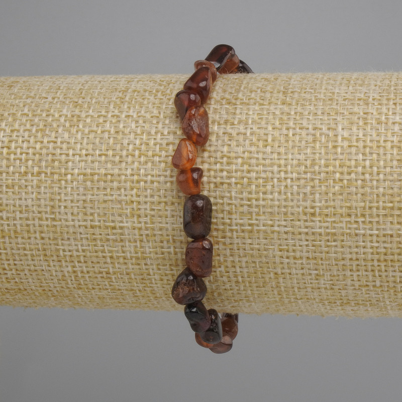 Garnet Hessonite bracelet tumbled, diameter 7-10x5-6, 5mm+-, length 18cm +- stretch