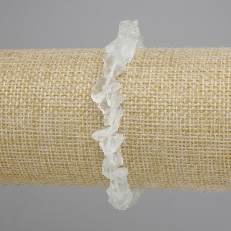Bracelet Tinted Quartz Unprocessed Natural Stone, Diameter 8-12x8-10 mm +- , Length 18 cm +- Stretch
