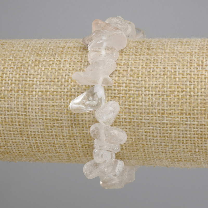 Bracelet Mountain Rock Crystal tumbled, diameter 10-16x5-9mm ±, length 18cm ± stretch