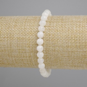 Adular bracelet smooth round bead, diameter 6mm +/-, length 18cm +/- stretch