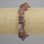 Bracelet Strawberry Quartz Crushed Stone, Diameter 7-16x5-8, 5mm ±, Length 18cm ± stretch