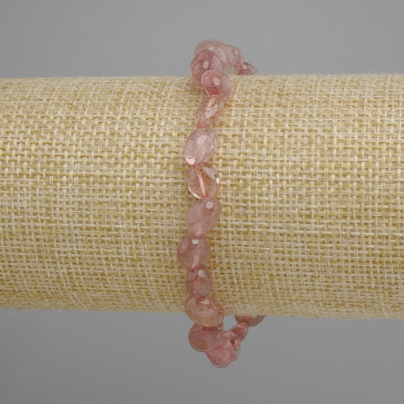 Rose Quartz bracelet tumbled, diameter 6-10, 5×6-7, 5mm ±, length 18cm ± stretch