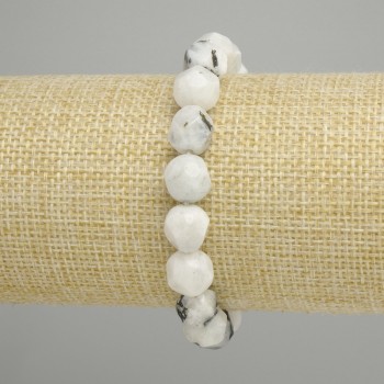 Adular bracelet faceted, diameter 10x9mm +- , length 18cm +- stretch