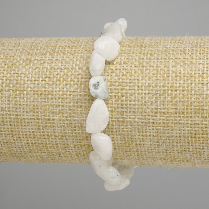 Adularia bracelet tumbled, diameter 10-12×10-11mm ±, length 18cm ± stretch