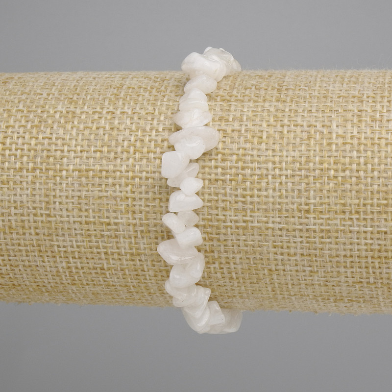 Adularia bracelet, crystal chips, diameter 7–10, 5x2–5mm +- , length 18 cm +- stretch