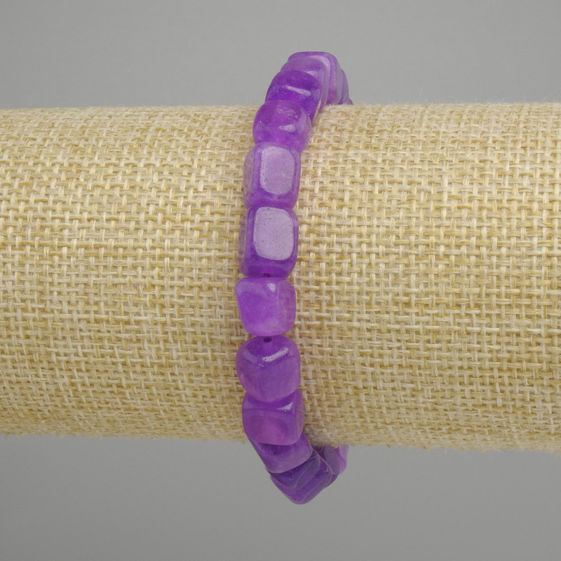 Sugilite bracelet cube beads, diameter 7–8 mm +/-, length 18 cm +/-, stretch
