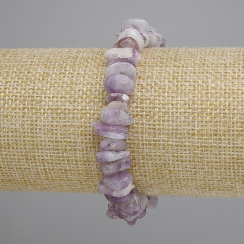Lepidolite chip bracelet, diameter 10-14x3-5 mm +/-, length 18 cm +/- stretch