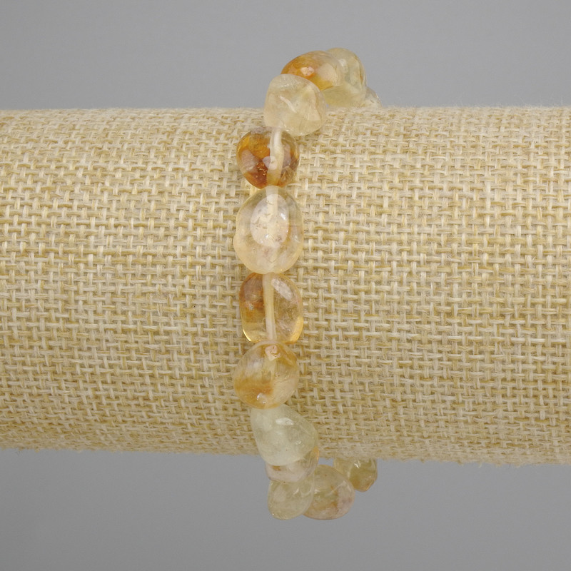 Citrine tumbled bracelet, diameter 9-12x8-9mm +- , length 18cm +- stretch