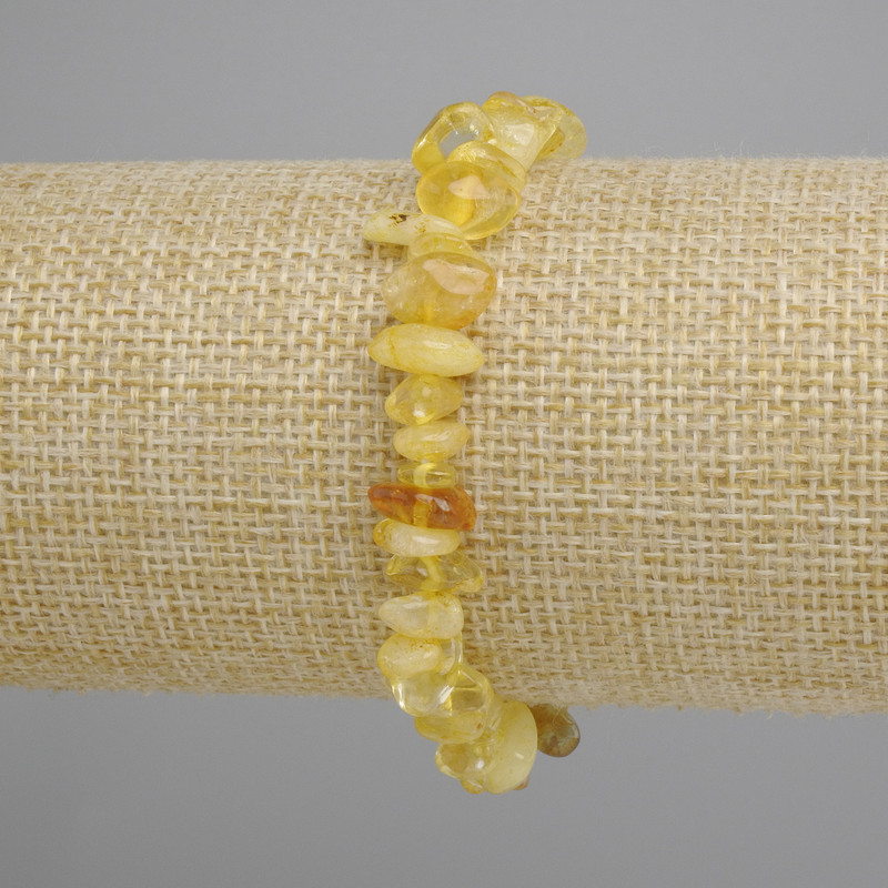 Bracelet made of tumbled citrine rough, diameter 8-11x3-6 mm +- , length 18 cm +- stretch