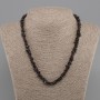 Necklace made of garnet chips, diameter 5-9x2-3 mm +/-, length 45 cm +5 cm extender chain