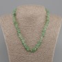 Necklace Jade chip, diameter 7-8, 5x2-6mm ±, length 45cm +5cm extension chain