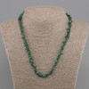 Necklace Malachite rough chips, diameter 4-9x2-3mm +/-, length 45 cm +5 cm extension chain