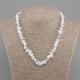 Necklace Howlite chip, diameter 6–10x2–7 mm +-, length 45 cm +5 cm extension chain