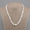 Necklace adularia gravel, diameter 5-12x2-6mm +/-, length 45cm +5cm extension chain