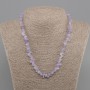 Necklace Amethyst tumbled chips, diameter 6-12x3-8mm +/-, length 45 cm +5 cm extension chain