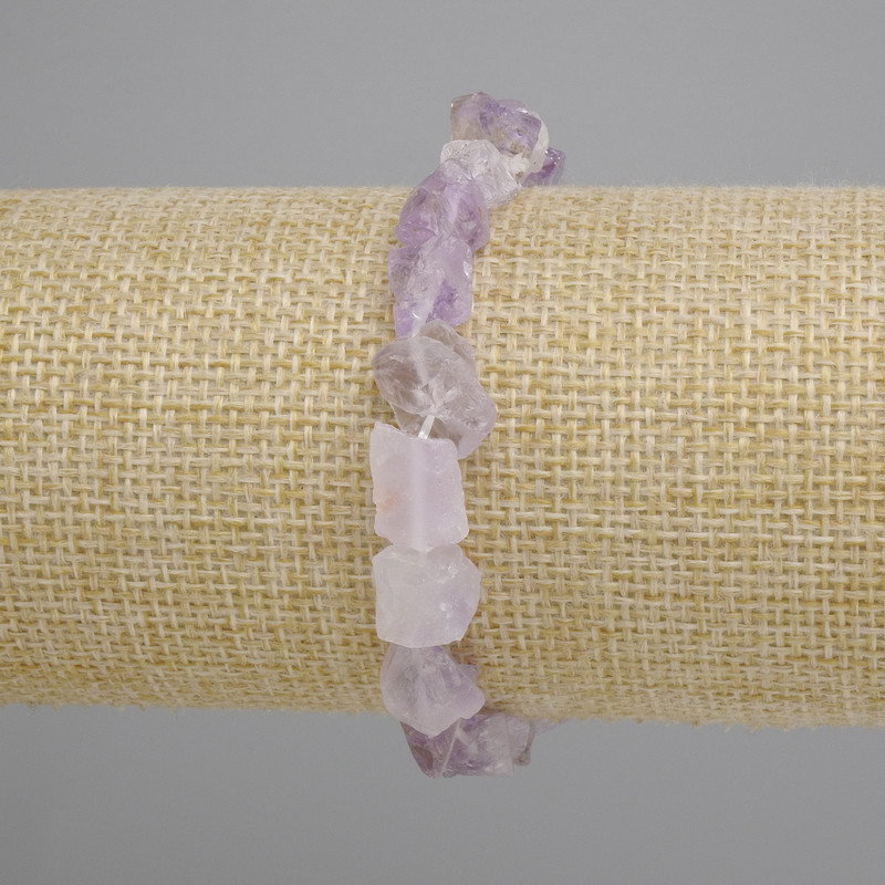 Amethyst bracelet, unprocessed natural stone, diameter 6-10x8-13mm +- , length 18cm +- stretch