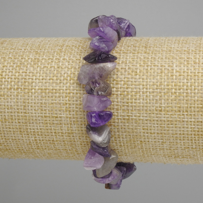 Amethyst chip bracelet, diameter 12-15x7-9, 5mm+-, length 18cm +- stretch