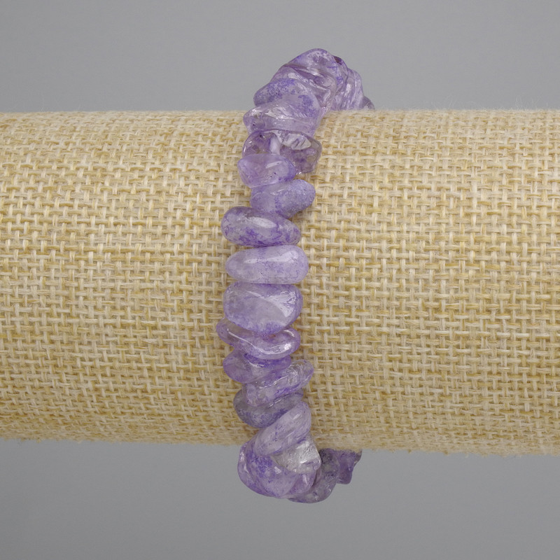 Amethyst gemstone chips bracelet, diameter 9-15x4-6mm +- , length 18cm +- stretch