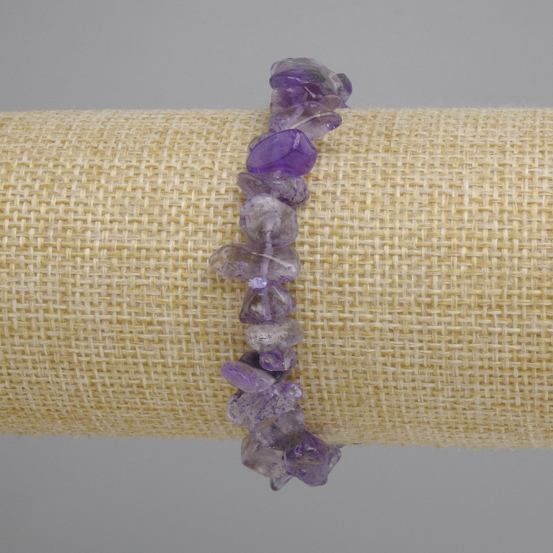 Amethyst Crystal Bracelet, diameter 7-10x2-4mm +/-, length 18cm +/- stretch