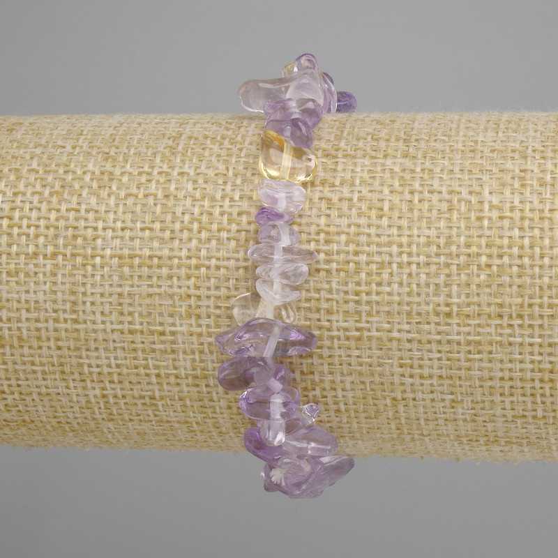 Amethyst chip bracelet, diameter 5-10x2-4mm +/-, length 18cm +/- stretch