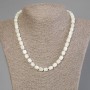 Necklace Mother-of-Pearl barrel, diameter 8x7, 5mm+-, length 45cm +- with clasp