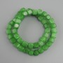 Jade beads cube, diameter 8–9 mm +/-, length 39 cm +/-