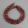 Strawberry Quartz barrel beads, diameter 11x9mm +/-, length 38cm +/-