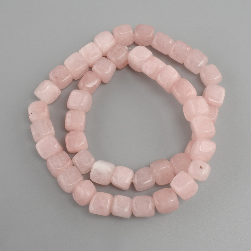 Pink cubic beads, diameter 8mm+-, length 38cm+