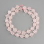 Pink Quartz beads faceted rhombus, diameter 8x7, 5mm+- seed bead 3mm+-, length 36cm+