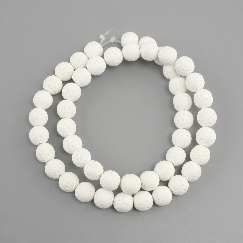 Lava beads smooth round bead, diameter 8mm+-, length 38cm+-