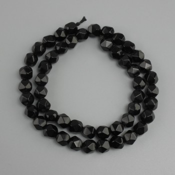 Black Onyx beads faceted, diameter 7x7mm +- , length 36cm +-