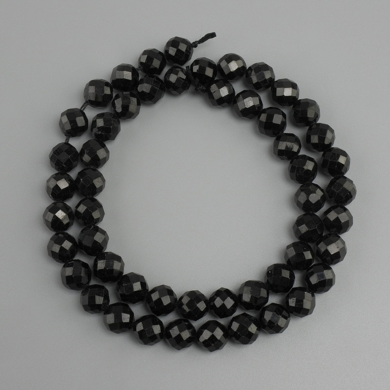 Tourmaline beads faceted, bead diameter 7mm +/-, strand length 38cm +