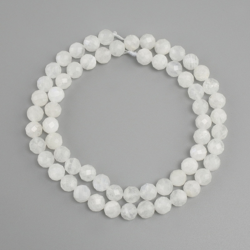 Adularia beads faceted bead, diameter 6mm+-, length 38cm+-
