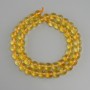 Citrine smooth bead, diameter 8mm +/-, length 38cm +/-