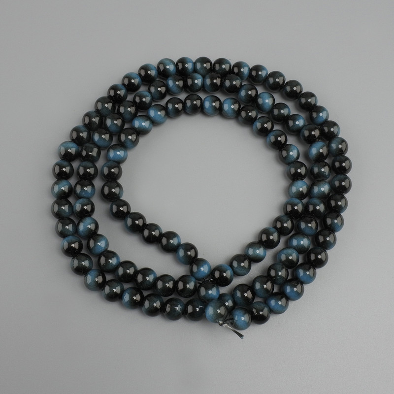Tiger's Eye beads (single piece) smooth round bead, diameter 8mm ±, length 80cm ± on elastic thread