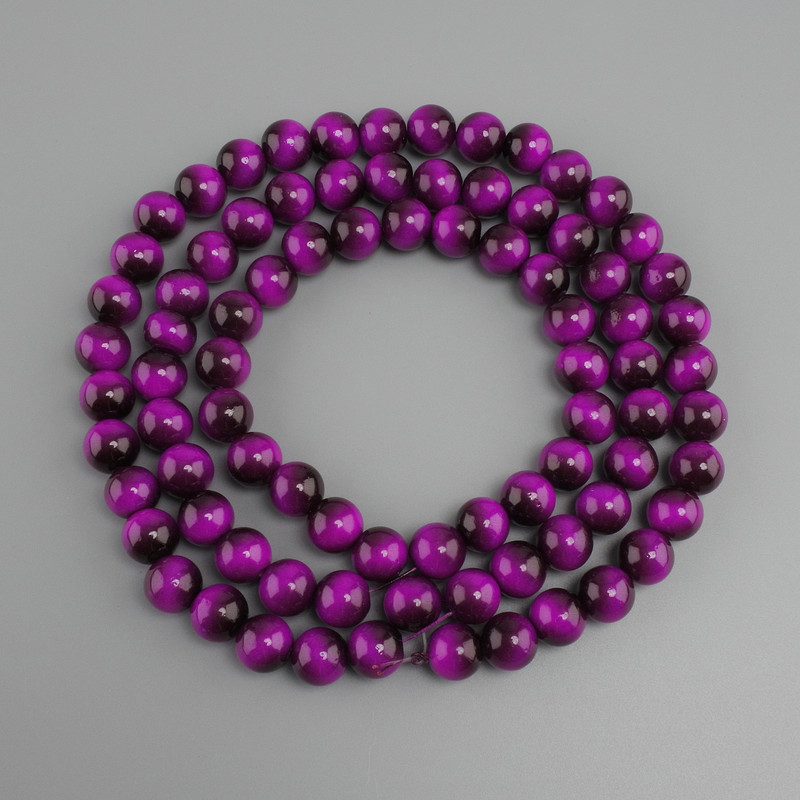 Pink Tiger's Eye beads (single) smooth round bead, diameter 10mm ±, length 80cm ± on a string