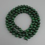 Green Tiger's Eye beads (artificial) smooth round bead, diameter 10mm+-, length 80cm+- on a thread
