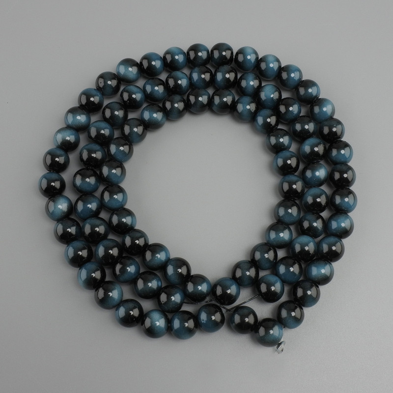Tiger's Eye beads (artificial) smooth round bead, diameter 10mm+- , length 80cm+- on a string