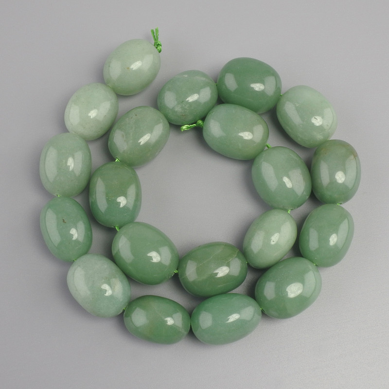 Jade beads tumbled oval, diameter 19-20x15-16mm+-, length 39mm+-