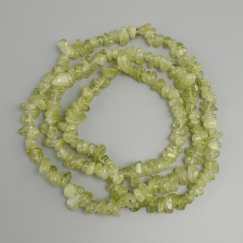 Beads Tinted Quartz chips, diameter 6-13x4-9mm +- , length 80mm +- on a thread