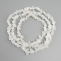 Beads White Quartz crystal chunks, diameter 5-13x4-7mm +/- , length 78cm +/- on a nylon thread